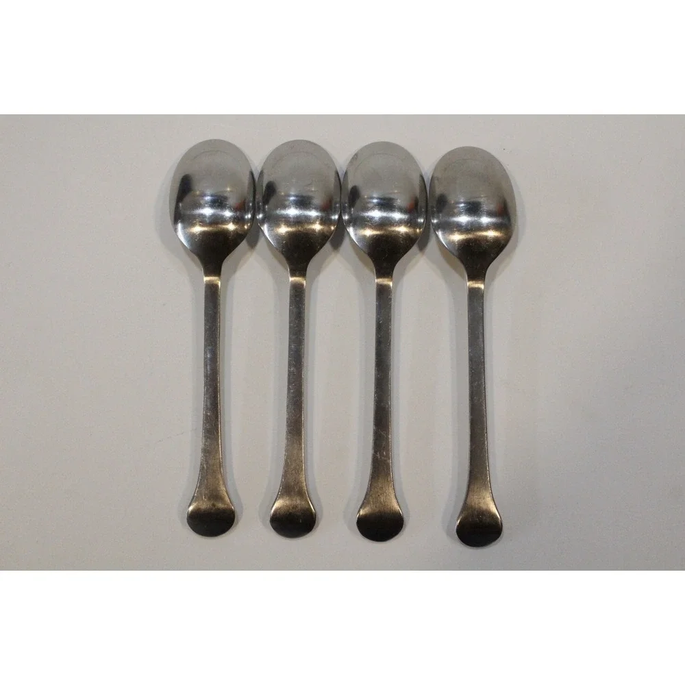4 Place/Oval Soup Spoons Dansk KOBENHAVN Stainless‎ Flatware
